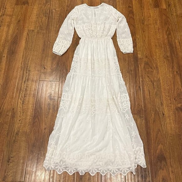 Zara peasant lace Maxi Dress - Picture 3 of 6